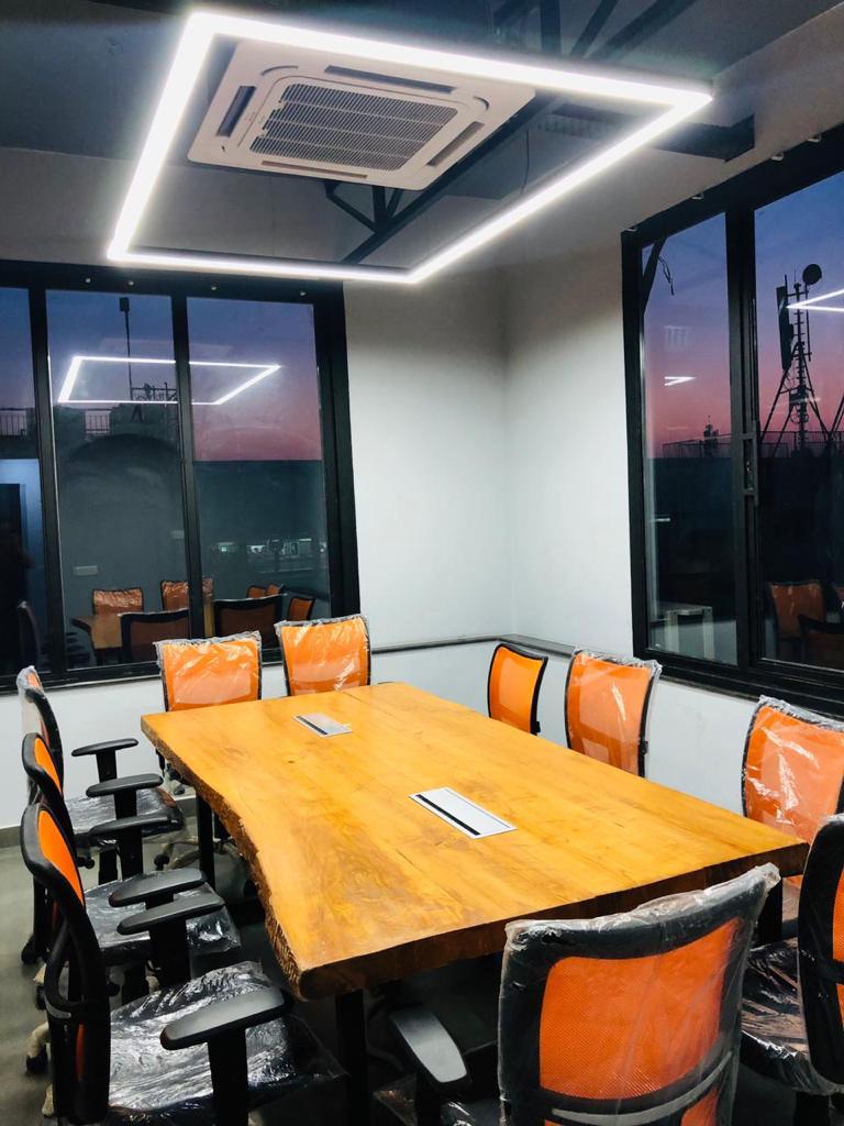 AV-ready conference room at AtWork Green House